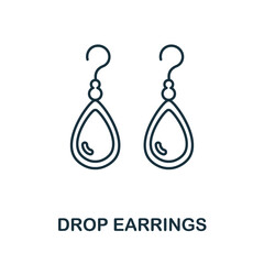 Drop Earrings icon. Simple element from jewelery collection. Creative Drop Earrings icon for web design, templates, infographics and more