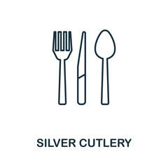Silver Cutlery icon. Simple element from jewelery collection. Creative Silver Cutlery icon for web design, templates, infographics and more