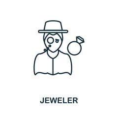 Jeweler icon. Simple element from jewelery collection. Creative Jeweler icon for web design, templates, infographics and more