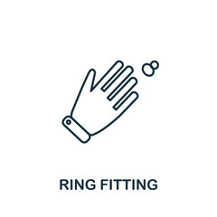 Obraz premium Ring Fitting icon. Simple element from jewelery collection. Creative Ring Fitting icon for web design, templates, infographics and more