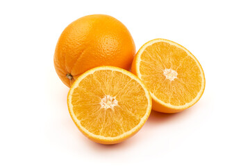 Fresh orange, isolated on white background