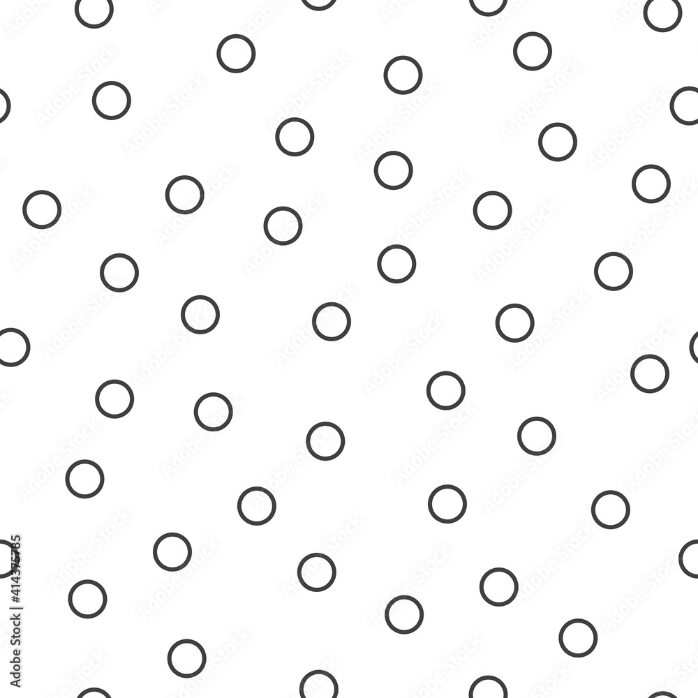 Wall mural polka dot seamless pattern. black circles on a white background. trendy geometric design.