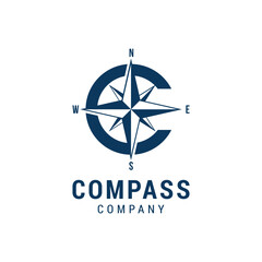 Initial C letter for compass icon symbol vector logo design