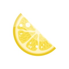 The illustration of lemon . Fresh citrus. Cut fruit slice. Isolated cartoon vector