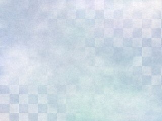 市松模様の和風背景　淡いブルーグレーのグラデーション