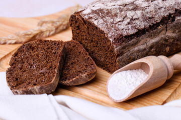Loaf of rectangular rye bread