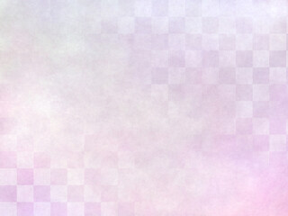 市松模様の和風背景　淡いピンクのグラデーション
