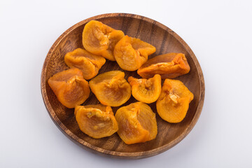 image of dried persimmon on white background.