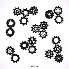 Abstract vector cogs - gears on white background