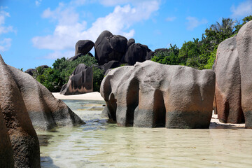 Strand Anse Source d'Argent, Traumstrand, Insel La Digue, Seychellen, Afrika