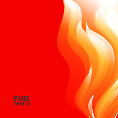 Abstract red cover card with bright graphic element of fire to the right edge of the composition with blank space for copy to the right © YarM