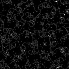 Black and white grunge background seamless pattern