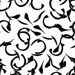 Seamless monochrome pattern of abstract elements