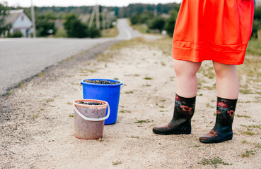 portrait of legs on the countryside road