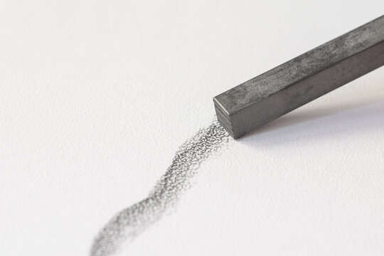 A Bar Of Graphite Draws A Gray Line