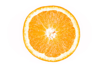 Round slice of orange on white background, isolated