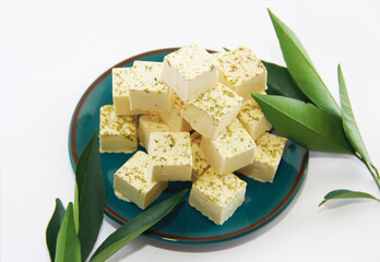 traditional Oriental sweetness of Turkish delight cubes