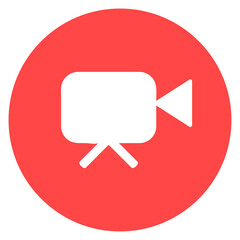 Video camera silhouette square icon