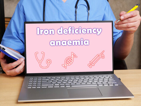 Medical concept about Iron deficiency anaemia with sign on the page.