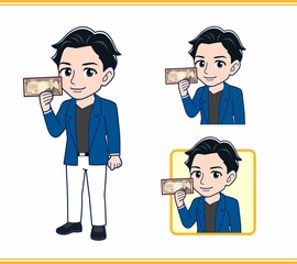 Young man in a blue jacket