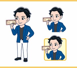 Young man in a blue jacket