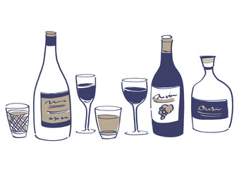 アルコールとグラス