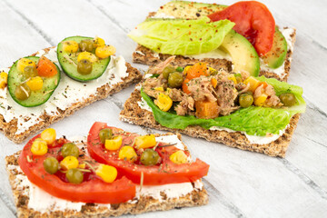 Sandwiches with vegetables