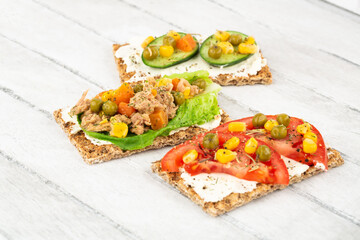 Sandwiches with vegetables