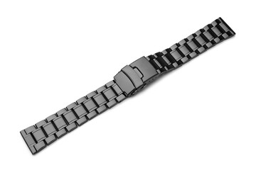 Black metal watch band