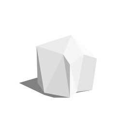 Abstract polygonal geometric shape. Low poly gray stone. Vector illustration