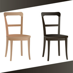 Chair vector design made of wood