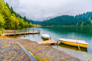 Naklejka premium Savsat Karagol ( Black Lake ) in Artvin Province of Turkey