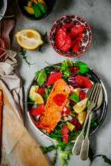 Baked salmon with grapefruit salad .style hugge