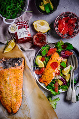 Baked salmon with grapefruit salad .style hugge