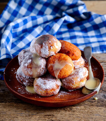 cottage cheese donuts..selective focus.