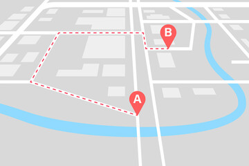 Modern map, great design for any purposes. City map with gps navigator © MikeLegend