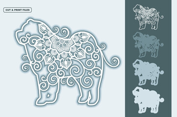 Dog Vector SVG 3D Layered, Eps 10