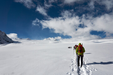 mountaineering group in the austrian alps in Kaunertal glacier 5