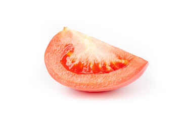 Tomato quarter on white background