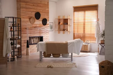 Stickers pour porte Salon de massage Stylish massage room interior in spa salon