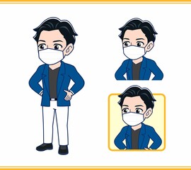 Young man in a blue jacket