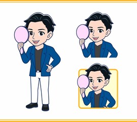 Young man in a blue jacket