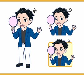 Young man in a blue jacket