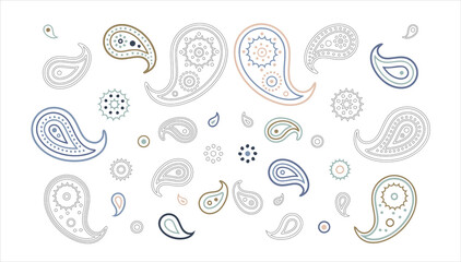 Paisley motif  isolated vector  illustration. Buta  isolated clipart.