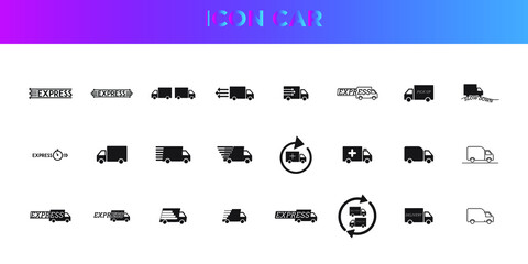 Set Icon of  Vehicle, vector graphic  good for template