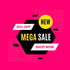 Promotional sale banner template design, vector illustration