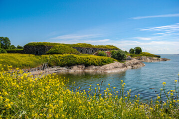 Obraz premium landscape with flowers suomenlinna finland