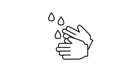 Washing Hands Icon. Black and White Vector Illustration of Washing Hands