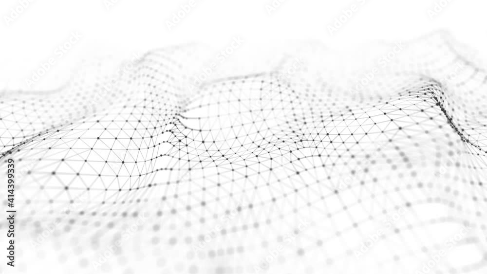 Aufkleber digital dynamic wave of particles. abstract white futuristic background. big data visualization. 3d 