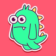 Fototapeta premium cute monster cartoon doodle design for coloring, backgrounds, stickers, logos, symbol, icons and more